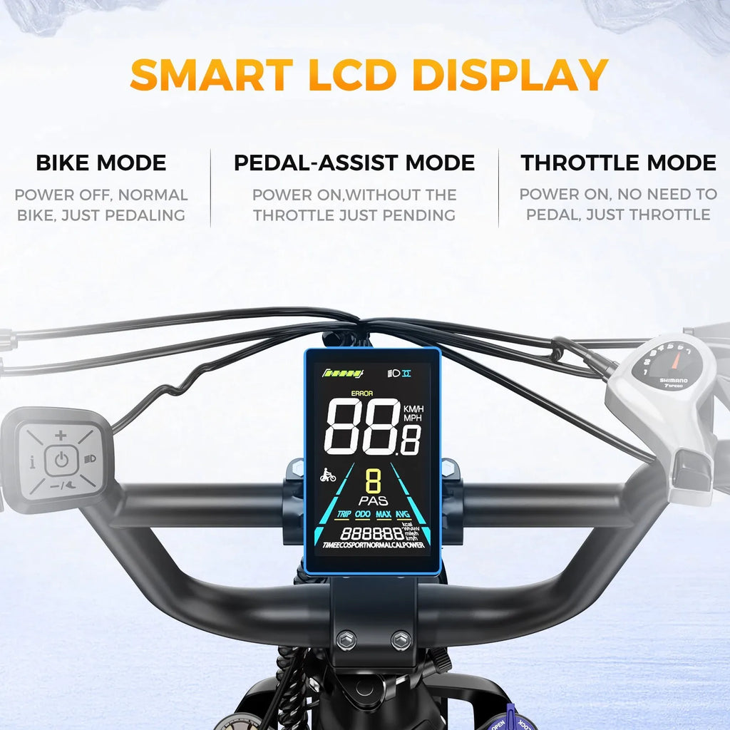 20" Fat Tire 1500W 48V/12.8AH Electric Folding E-Bike Bicycle for Adults