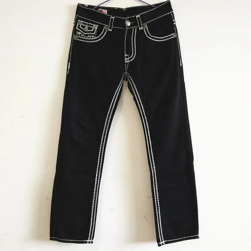 Mens Jeans Y2K Streetwear Loose Fit Wide Leg Denim Pants Dragon Flame Skull Print Design Retro Hip Hop Harajuku Fashion Autumn