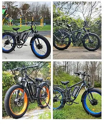 26 Dual Motor Electric Bike for Adults, 5000W Peak 210NM 40-46MPH Fast E-Bike, 52V 25AH Motorcycle, 32-90 Miles, 26