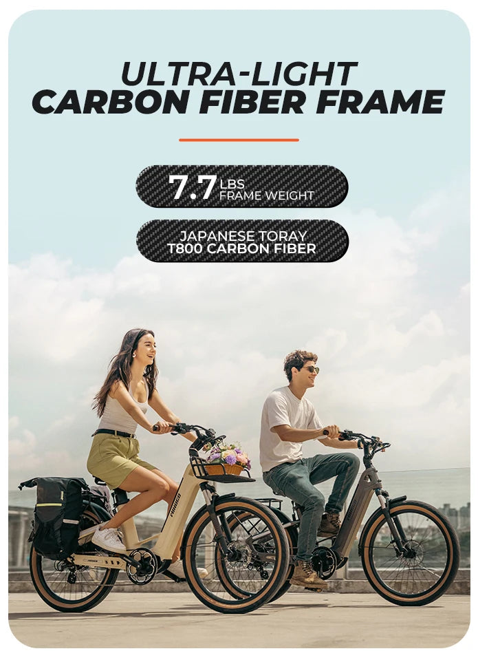 Dual battery 900W Carbon fiber frame E-bike 48V 19.2AH 26" E-Mountain Bike City