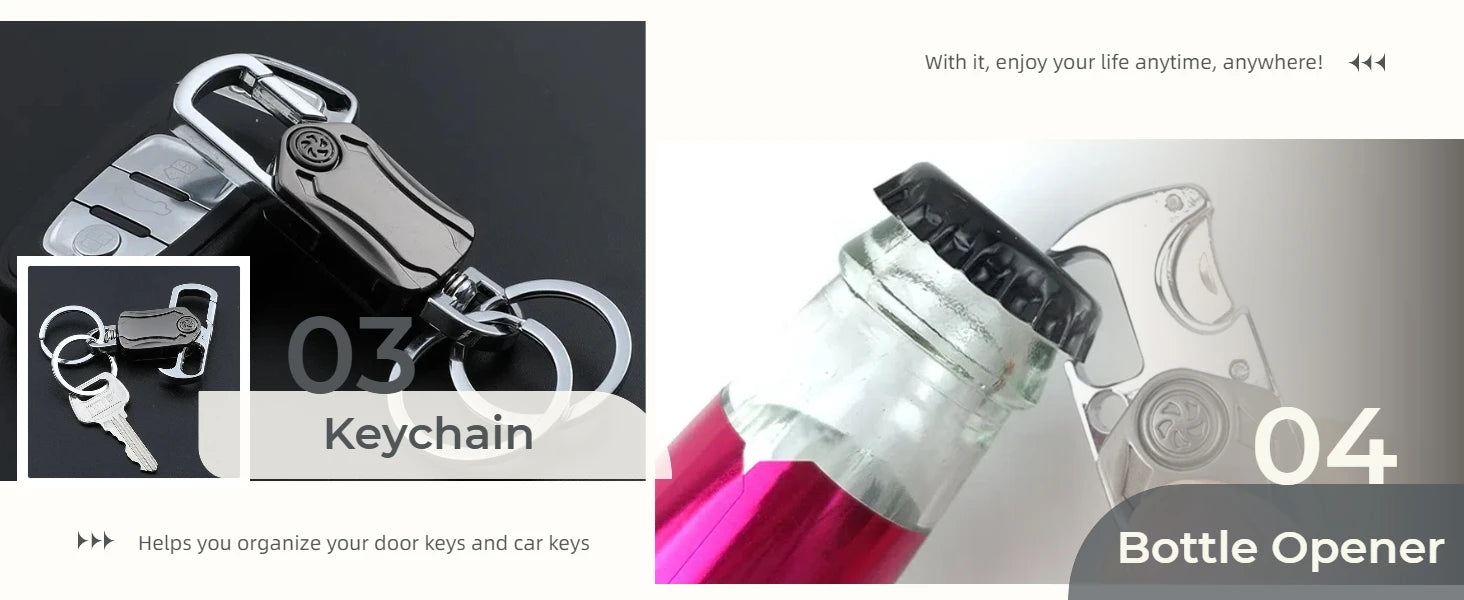 Stress Relief Gyro Keychain Multi-Functional Keychain Toy Relaxing Fidget Spinner Key Holder