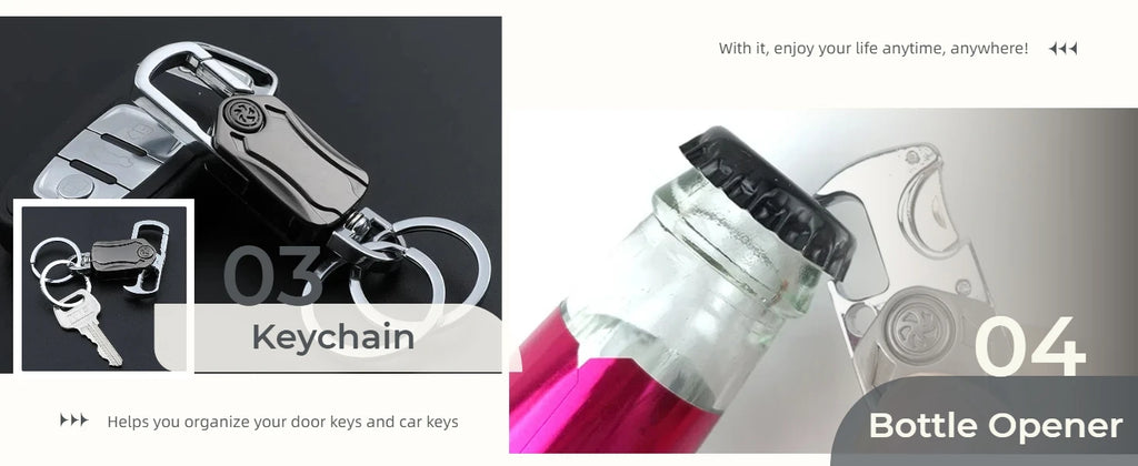 Stress Relief Gyro Keychain Multi-Functional Keychain Toy Relaxing Fidget Spinner Key Holder