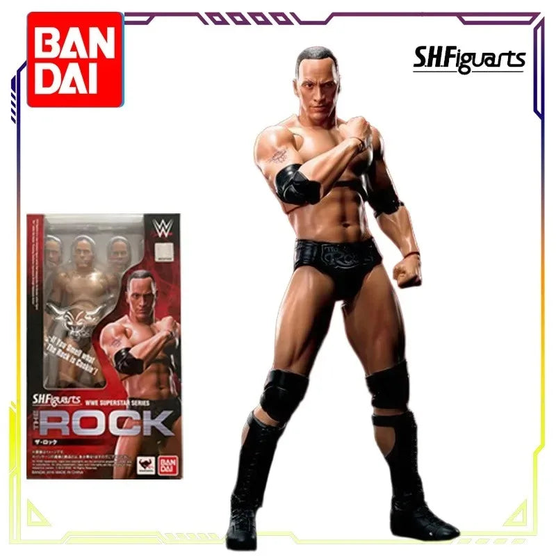 BANDAI Original S.H.Figuarts WWE The Rock (Dwayne Johnson) Movable Action Figure Collectible Model Toy Gift for Boys