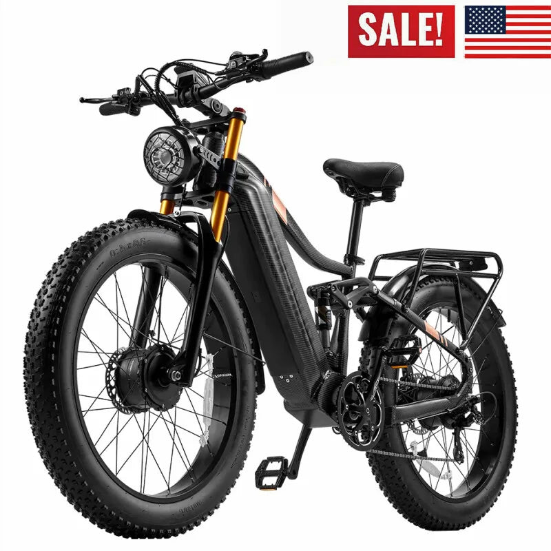 26" Electric Bike 2000W E-Bike For Adults Dual Motor Bicycle  32mph Fat Tyre
