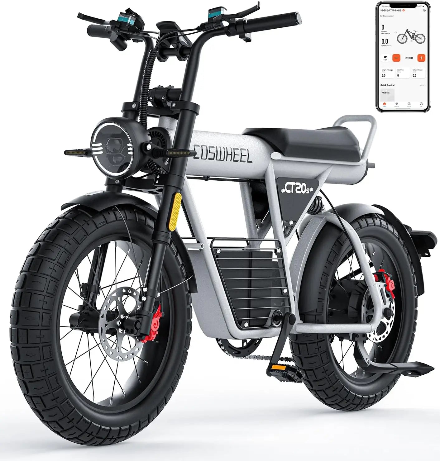 Electric Bicycle CT20S E-Mountain Bike for Adult 60V 27.5Ah Battery Double Hydraulic Disc Brakes 20*5.0 Fat Tire Off-Road E-bike