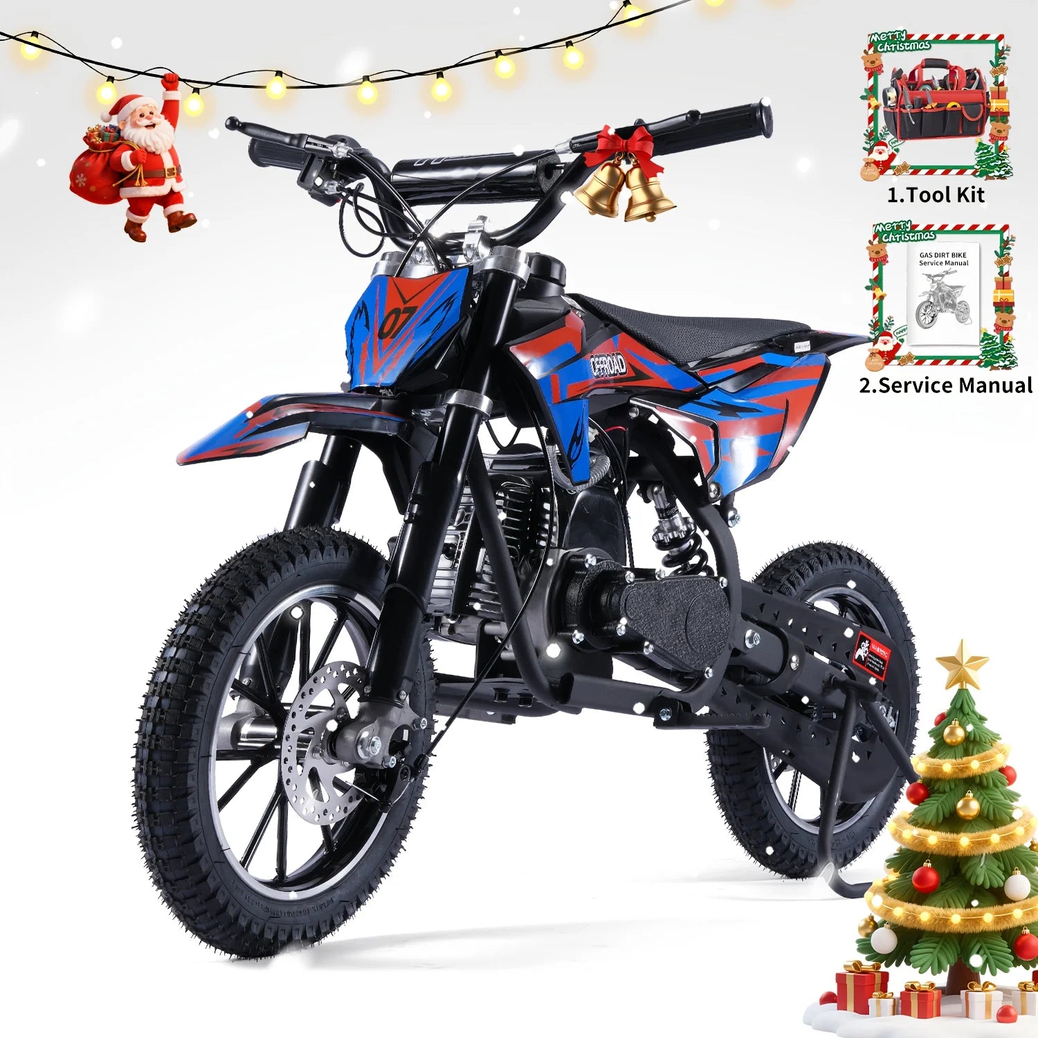 50CC Dirt Mini Bike: A Gas-powered, 2-stroke Off-road Motorcycle With A 20 Mph Top Speed And 25-mile Range. It Includes Pull-sta