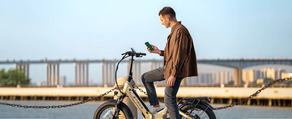 ENGWE L20 3.0 Full Suspension E-Bike, 1500W 48V 15Ah 60Miles, Smart GPS Anti-Theft, 28MPH Foldable Commuter Ebike