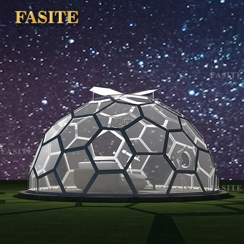 Customized Design 6M Outdoor  Luxury Hotel Resort Igloo Ball Geodesic Geo Dome Glass House Shaped Dome Tent