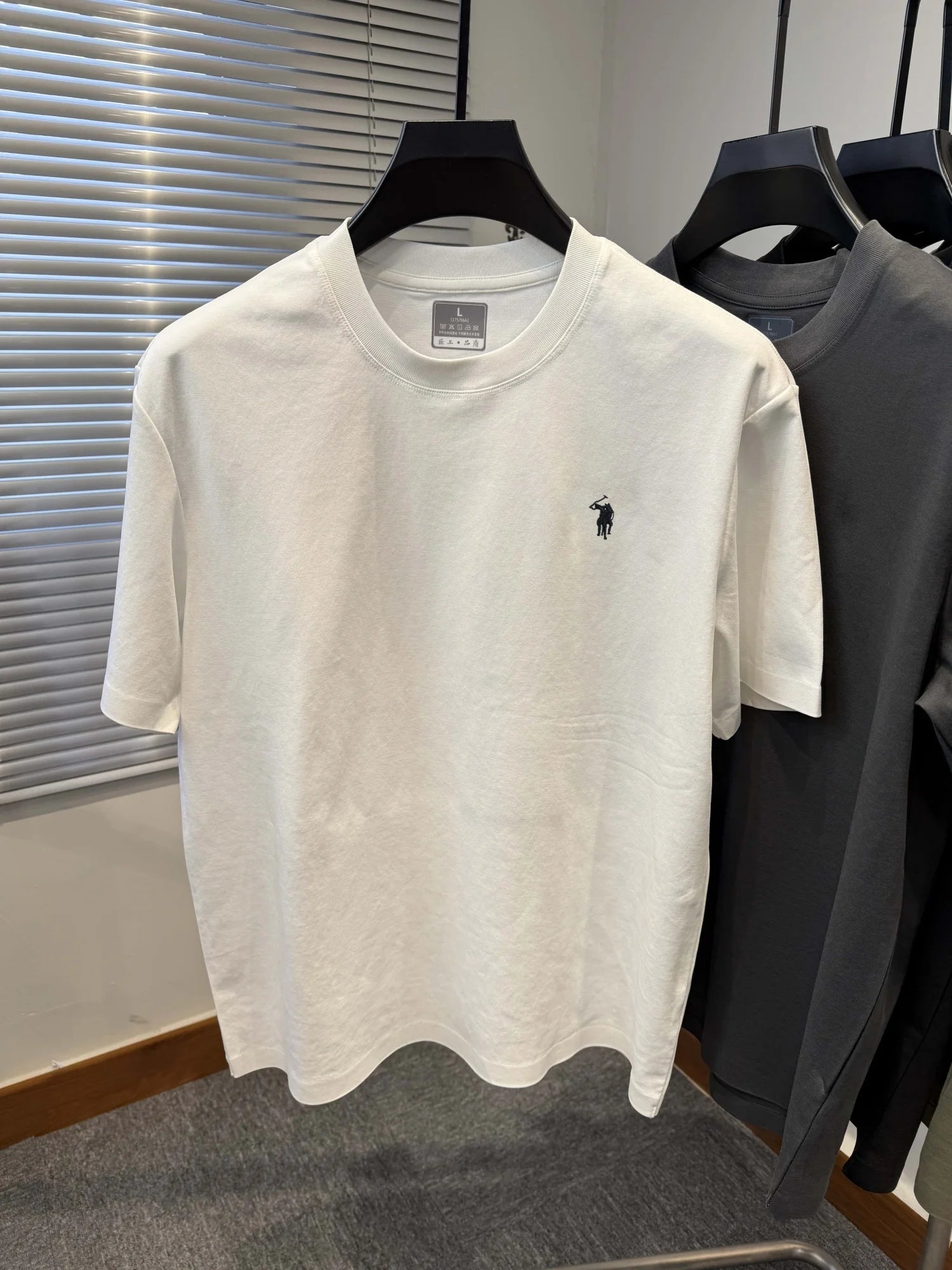 High end silky cotton breathable short sleeve T-shirt men summer designer Paul brand embroidered fashion casual round neck top