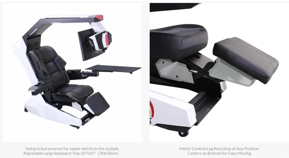 Imperator R1 Pro Recline zero Gravity Gaming Cockpit Massage Speaker Monitor Adjustable RGB Chair Workstation Computer Cockpit