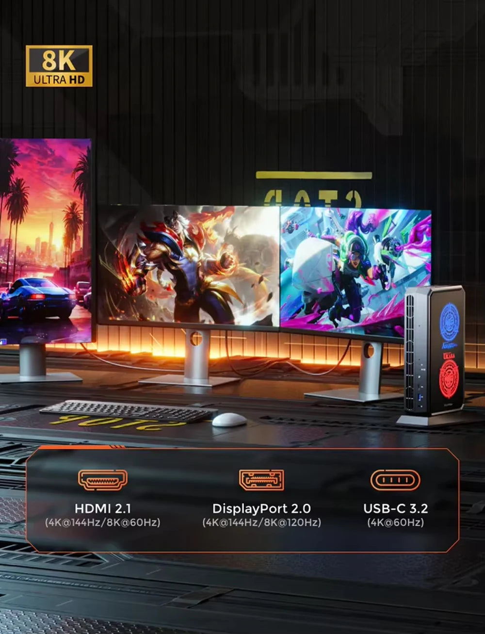 Fashion AtomMan G7 PT Gaming Desktop Computer AMD Ryzen 9 7945HX AMD Radeo RX7600M XT DDR5 Minisforum Dedictate Office Mini PC