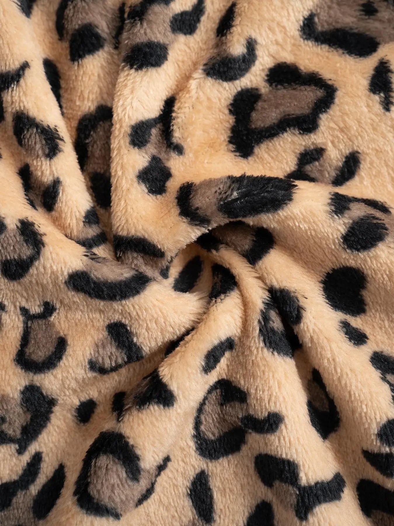Women Casual Trousers Elastic Waistband Drawstring Tie Pajama Bottoms Leopard Print Wide Leg Lounge Pants