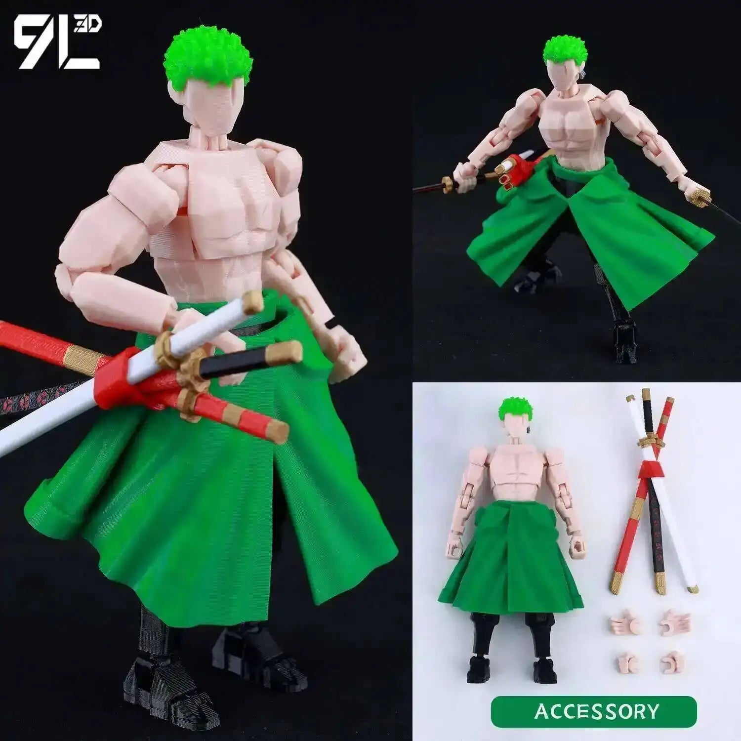 9L3D Printed Anime One Piece Naruto Demon Slayer Dummy13 Lucky T13 Movable Shapeshift Action Figures Mannequin Toys Collectors