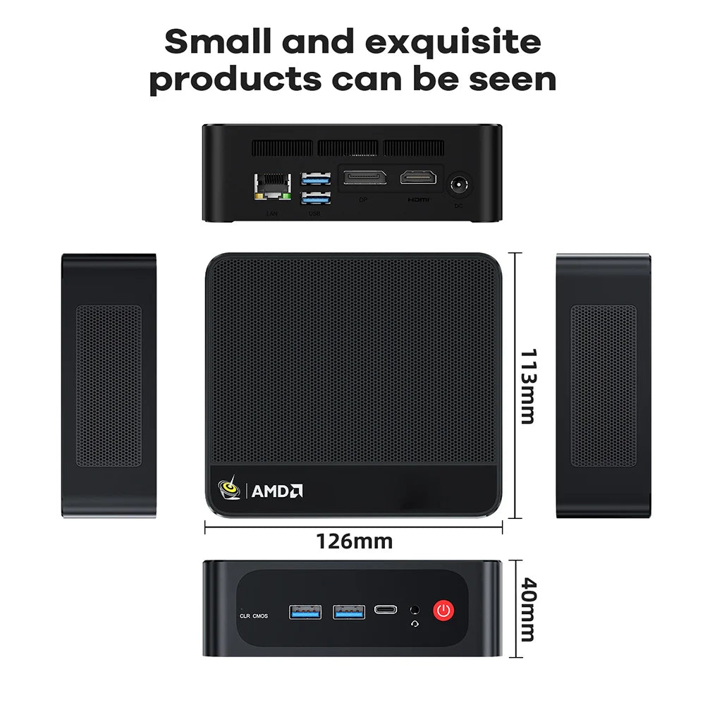 Beelink SER5 Mini PC AMD Ryzen 5 5500U DDR4 16GB SSD 500GB Support WiFi6 BT5.2 4K HD 1000M Desktop Computer