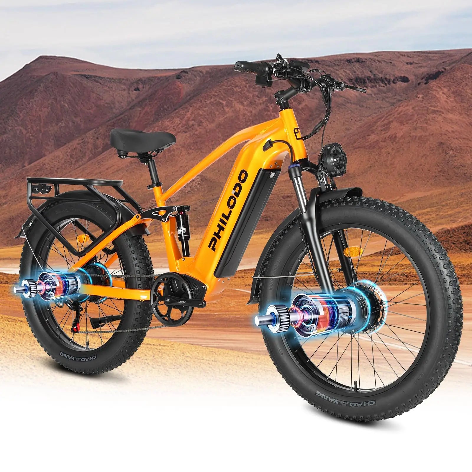 Electric Bike for Adults, 5000 Dual Motor E-Bike, 60V 32AH Long Range Dirt Bike, Fat Tire Hunting Ebike for All Terrain, Full Su