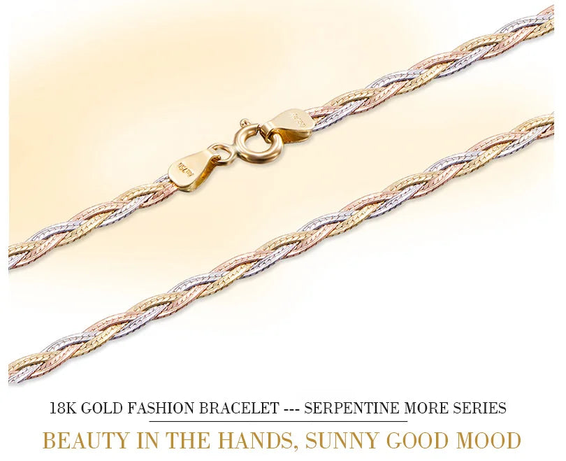 18k Gold Necklace New Weaving Wide Chain Unisex Women Men Girl Party Wedding Jewelry Trendy Hot Sale 2025 New Good Real 750 nice
