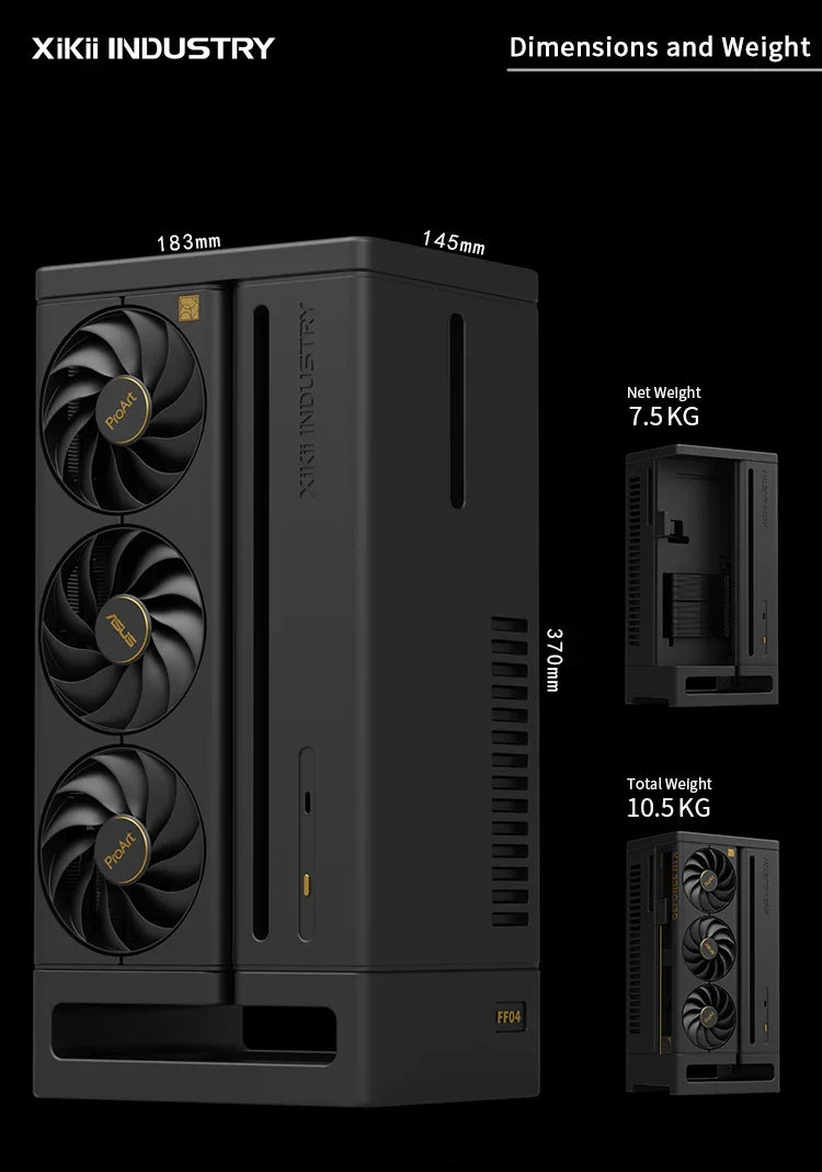CNC ALLUMINIUM XIKII INDUSTRY ProArt FF04 ITX Gaming Case PC Vertical Under 10 Liters COMPUTER CASES ONLY