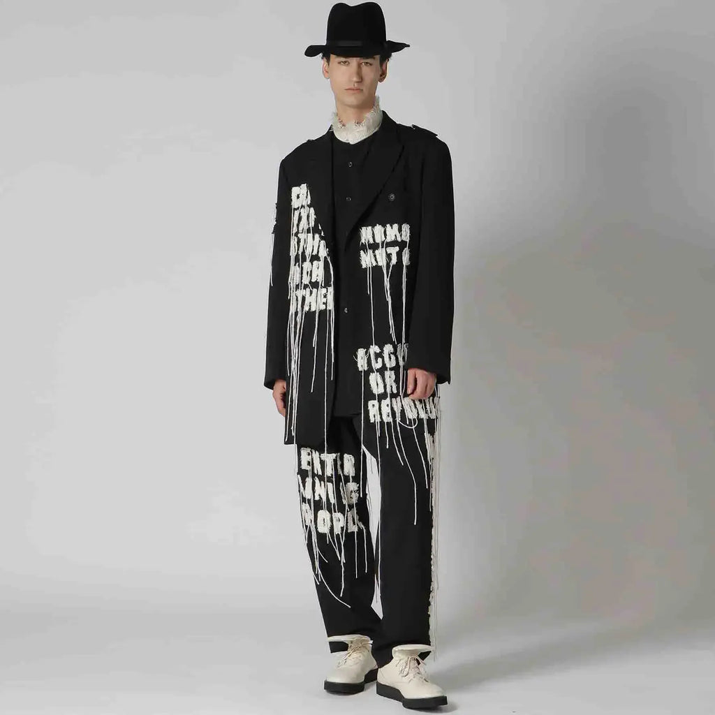 YOJI OOAK Japanese original patchwork letter tassel design sense suit jacket embroidered suit jacket for men
