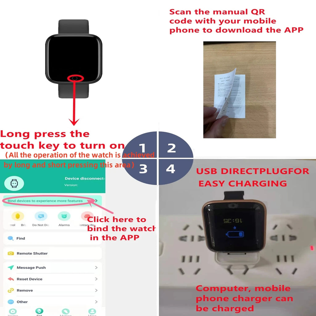 Men Smart Watches Color Screen Bluetooth Woman Fitness Sport Bracelet Health Sleep Monitor Electronic Clock Smartwatch Alarm Y68