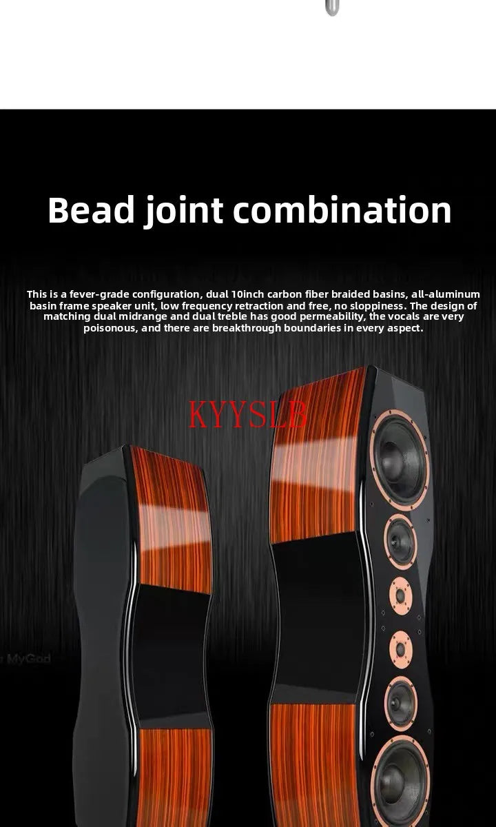 400W Dual 10-inch High-power Floor-standing Speakers Carbon Fiber Units High-fidelity Passive Speakers Home Front Audio 4ohm