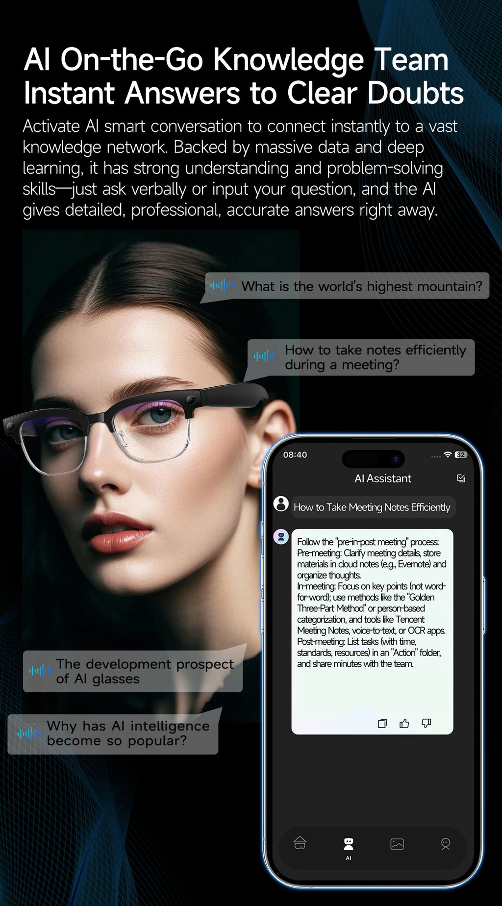 2026 New 8K HD AI Smart Glasses Men Chat GPT 800MP Camera Bluetooth Call AI Translation Voice Assistant Control Sunglasses Wome