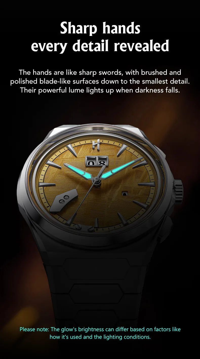 Lucky Harvey Meteorite Pattern Dial Chiming Watches Self-sounding Grade 5 Titanium Alloy Automatic Mens Wristwatch New Limited
