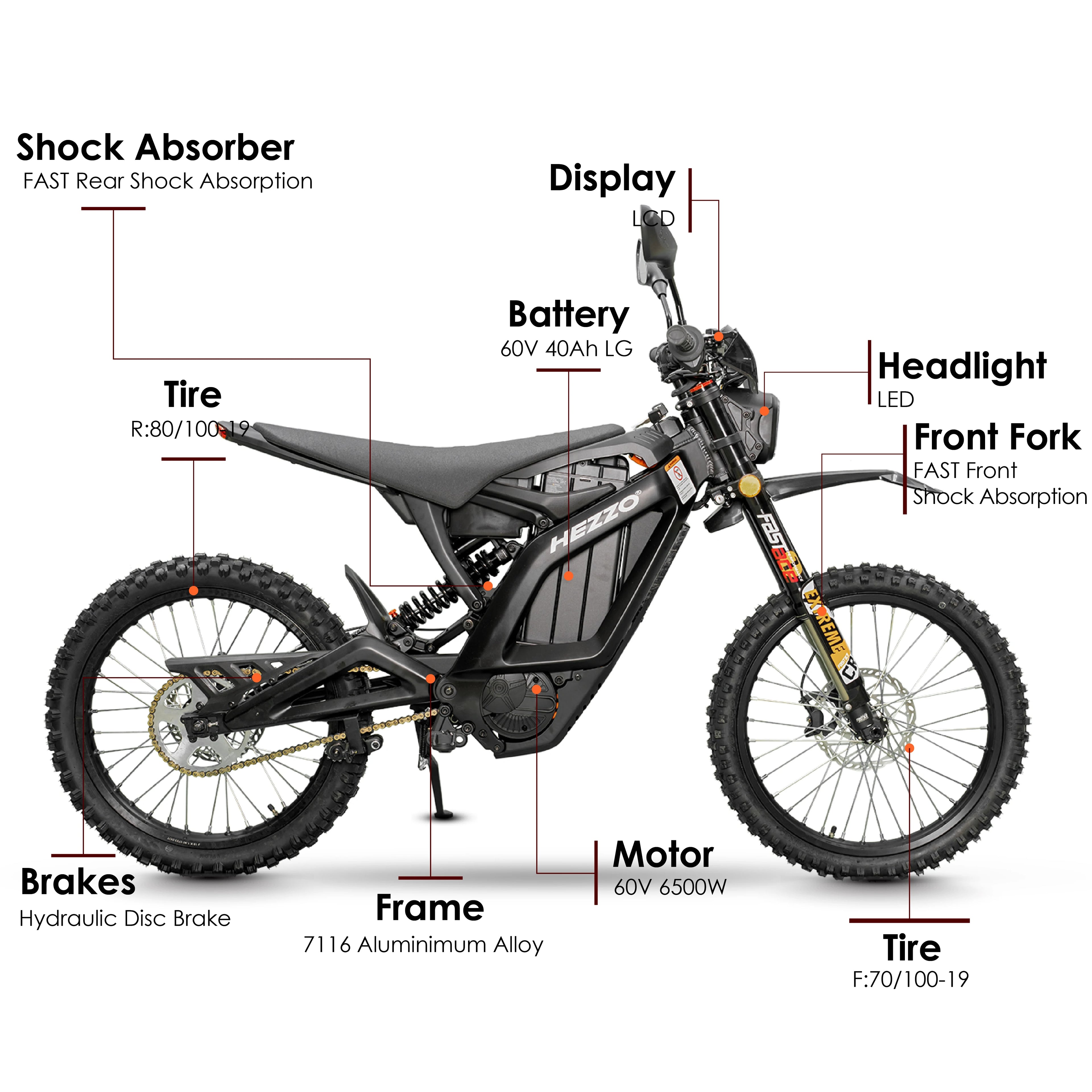 Adult Electric Dirt Bike 2024 Enduro Ebike 72v 8000w Middrive 40Ah Powerful Off Road Talaria Sting Electric Motorcycle