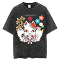 2025 Kimetsu no Yaiba Japanese Anime T Shirt Harajuku Man T Shirts Tees Shirt Tops Design Washed Black Short-Sleeve unisex top