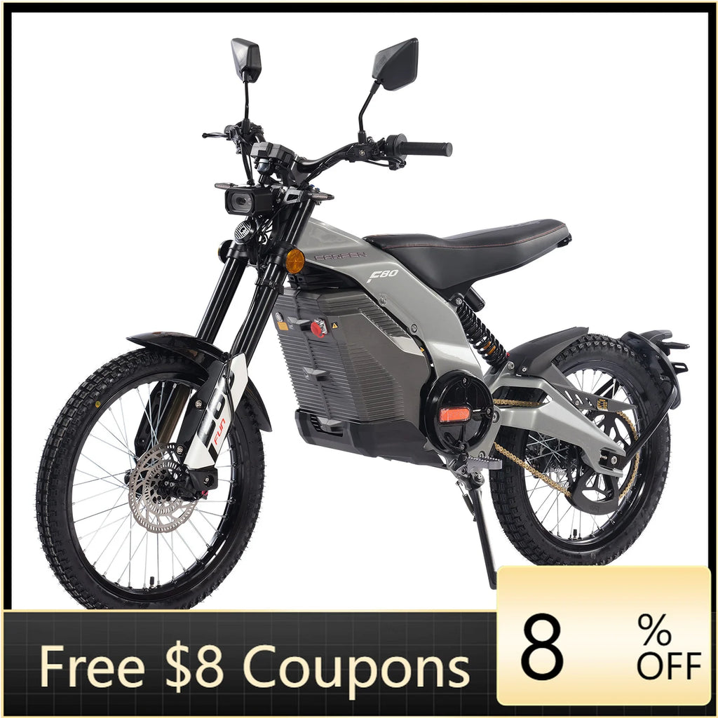 STLF Competition Standard CAOFEN Dirt Bike F8 72V 30-60Ah 12000W 85KM Mid Drive Off-road Road Legal Electric Dirt Motorcycle