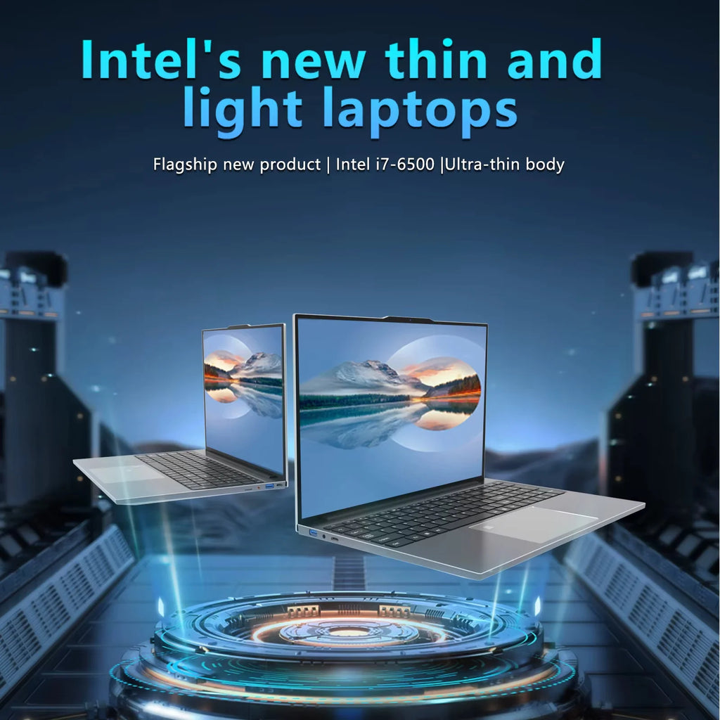 15.6" Ultra Slim Intel Core i7 6500U Laptop Computer Windows 11 16GB DDR4 1TB SSD Notebook PC Fingerprint Unlock Gaming Laptops