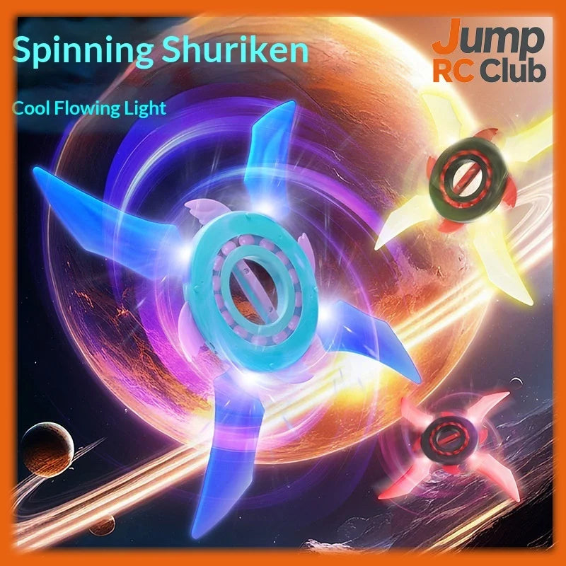 Light Up Ninja Star Fidget Spinner Colorful Led Lights Switchable Long Lasting Easy To Play Rotating Toy Boys Kids Birthday Gift