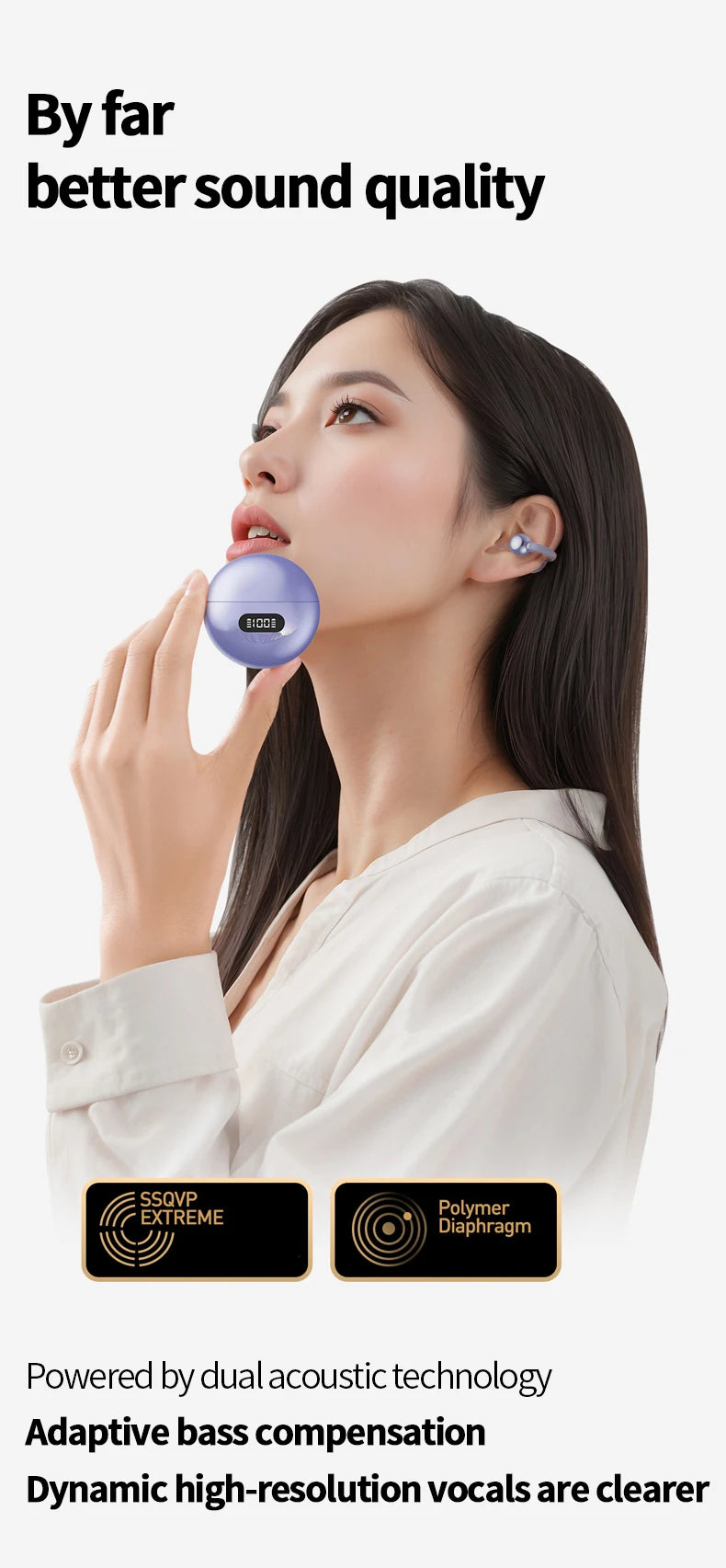New Sport Earclip Wireless Headphone Bluetooth Earphone audífonos bluetooth inalámbrico Gaming LED Display Game and Music Mode