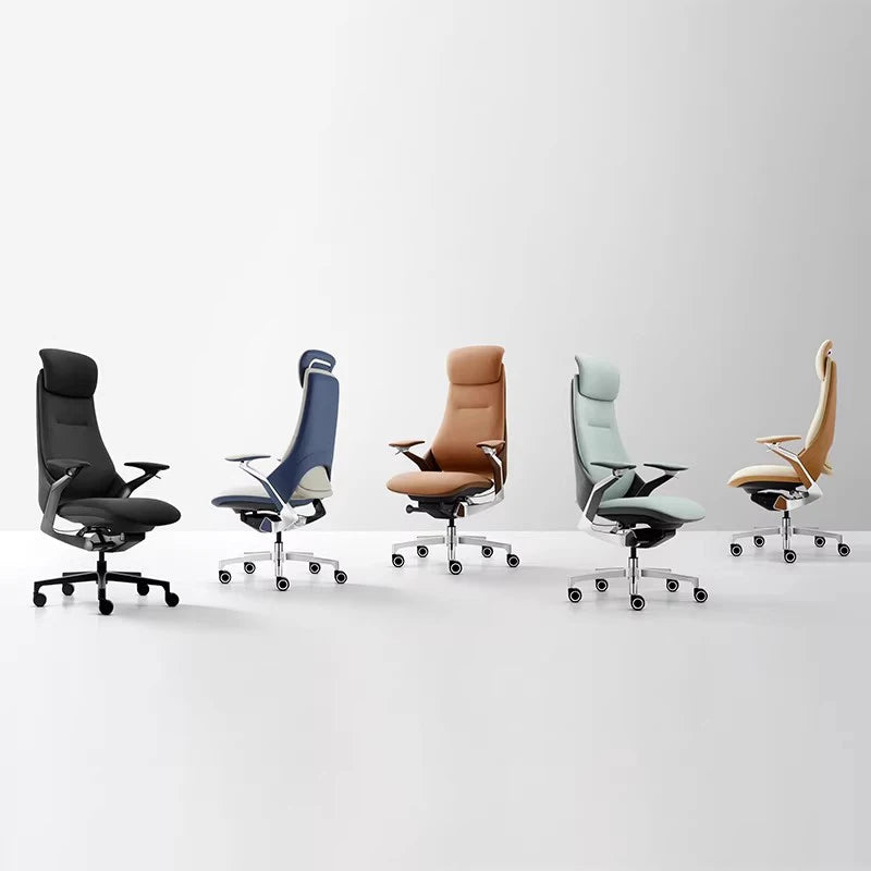 Computer Relaxing Office Chair Ergonomic Mobile Wheels Leather Office Chair Backrest Modern Sillas De Oficina Library Furniture