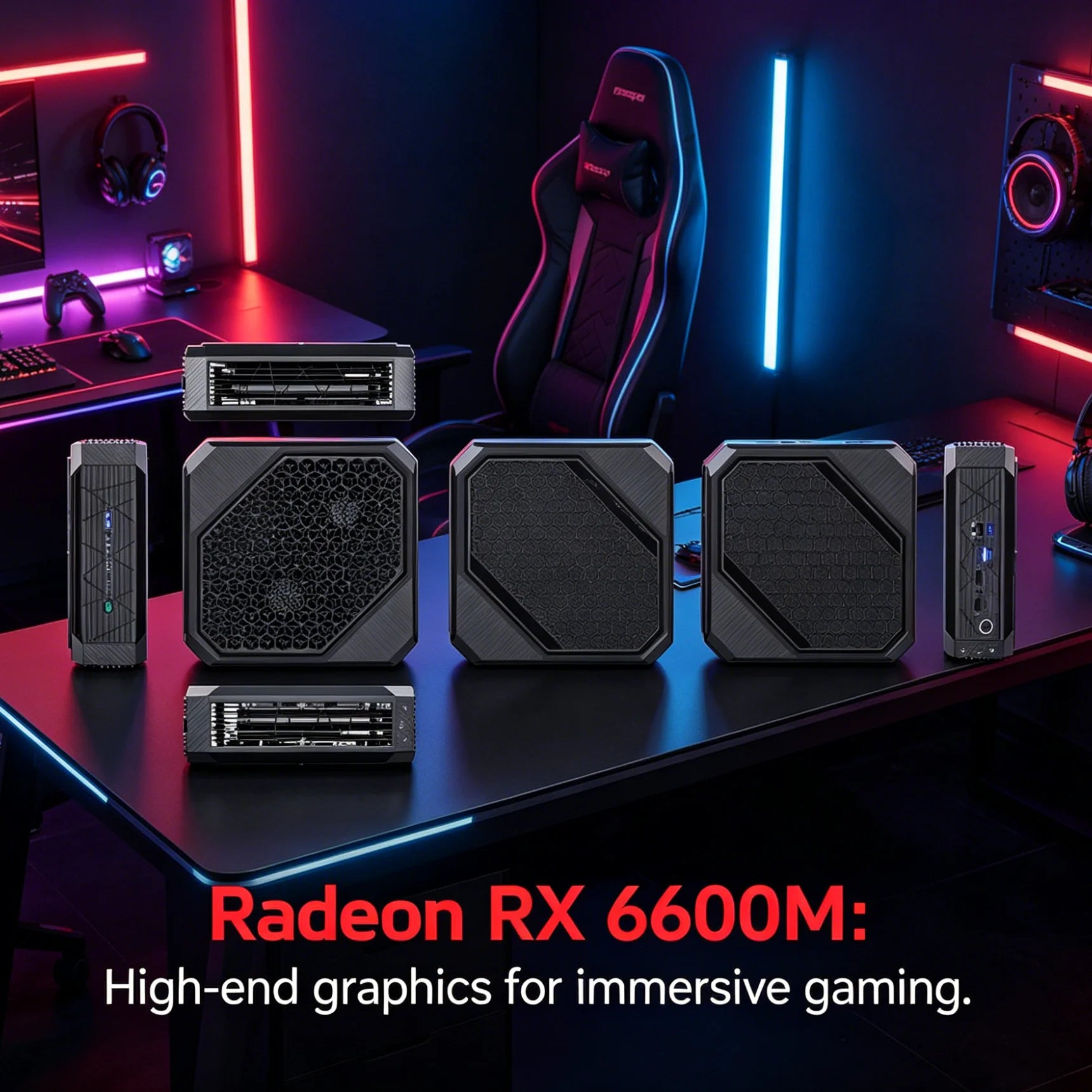 2023 Oushedi HX99G Mini PC Windows 11 AMD Ryzen 9 6900HX AMD Radeon RX 6600M DDR5 32GB 512GB SSD USB4 Desktop Gaming Computer