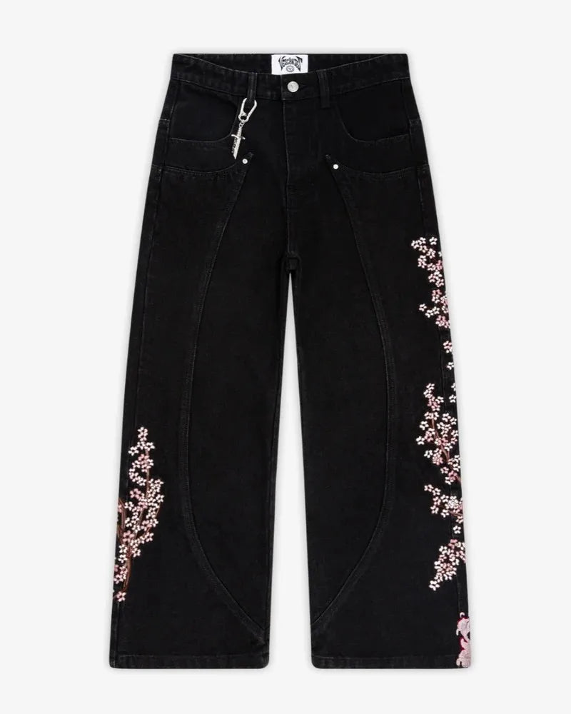 Streetwea Retro Dragon Graphic Jeans Y2K Style Clothing Men Women Japanese Gothic Style Baggy Jeans Black Pants Wide Leg Trouser