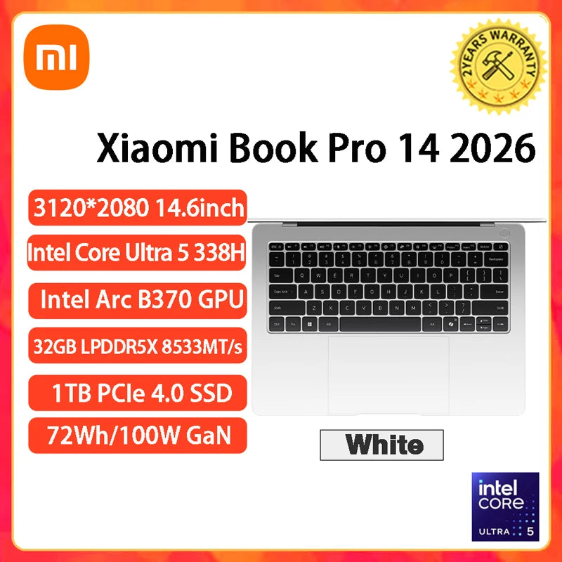 2026 Xiaomi RedmiBook Pro 14 Laptop Mi Notebook U5-325/U-338H/U7-358H 24GB/32GB 1TB