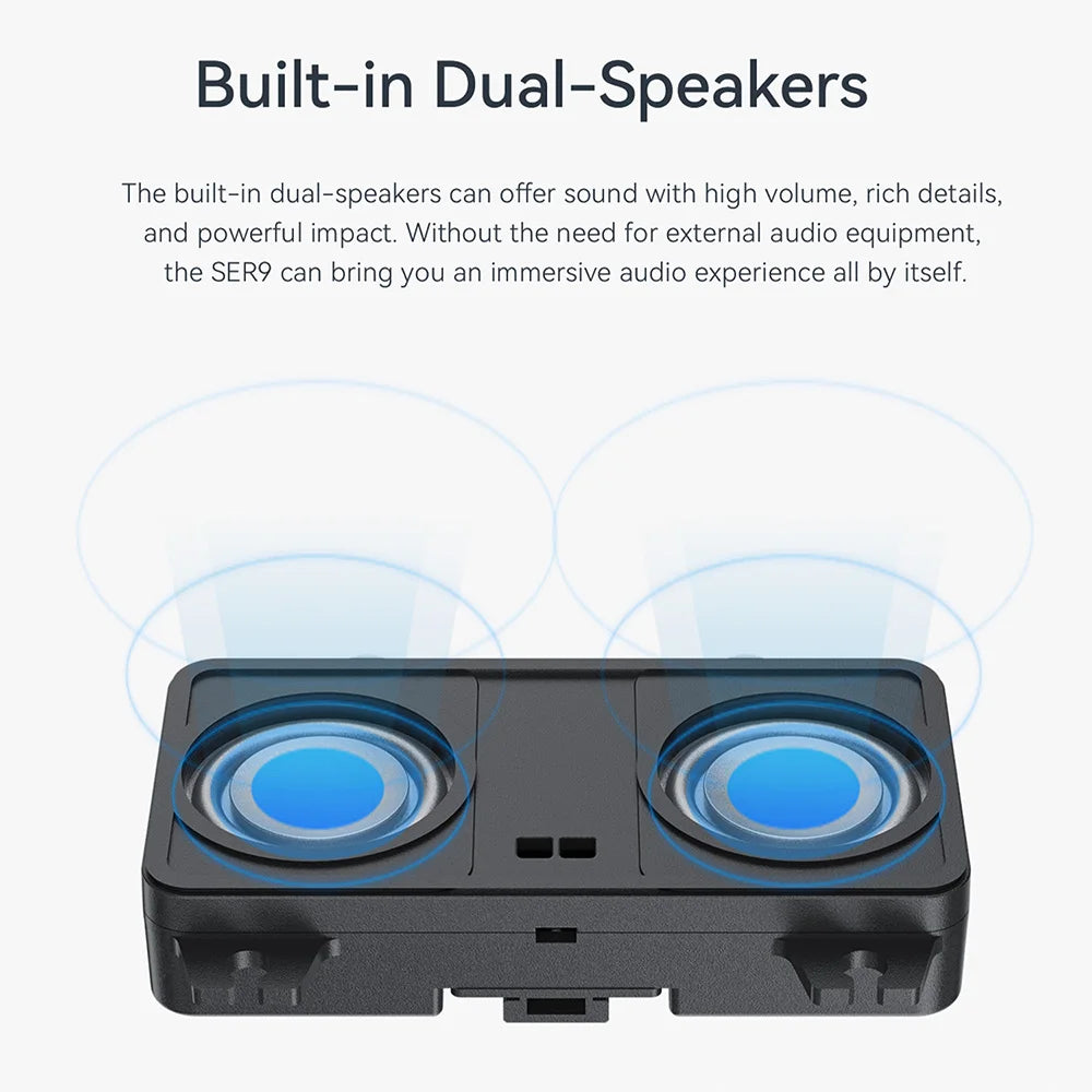 Beelink SER9 PRO Powerful AI Mini PC DDR5 AMD Ryzen AI 9 HX370 Gaming PC Max 64GB 2TB NVME SSD Desktop Computer Windows 11 PRO