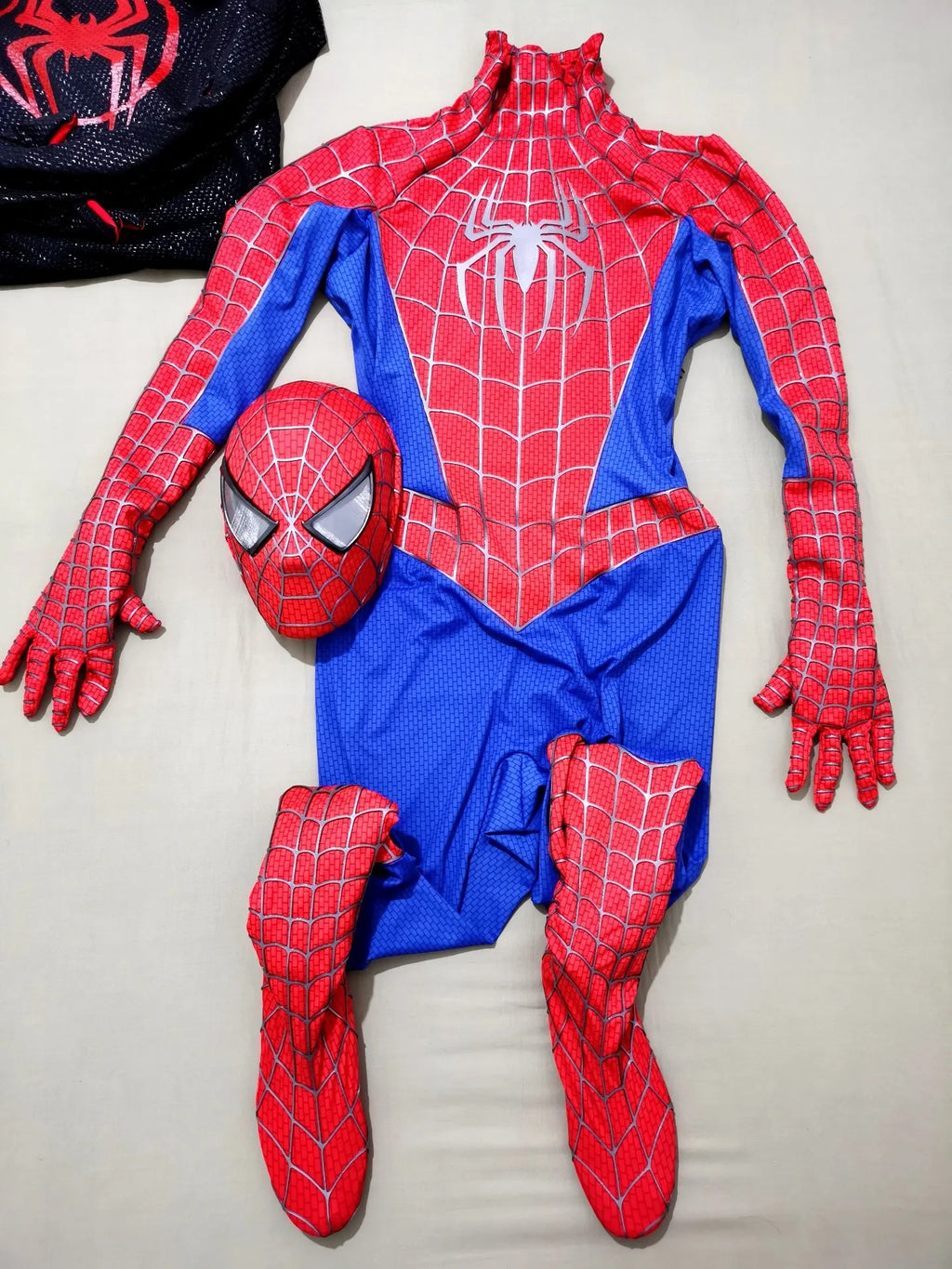 Classic Tobey Spider-Man Costume 1:1 Wearable 3D Toby Spider-Man Jumpsuit with Mask Webs Handmade Cosplay Suit for Coser Gift