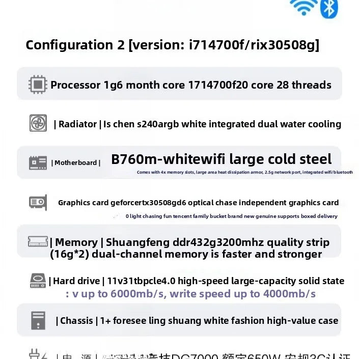 RTX5070/i7 14700F/32G High-end Game LIVE Design Rendering Assembly Computer Host