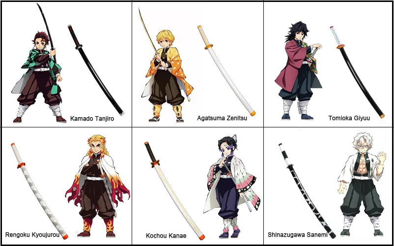 Original Anime Katana Cosplay Weapons Anime Cosplay Sword Zenitsu Kyoujurou Tanjiro Swords