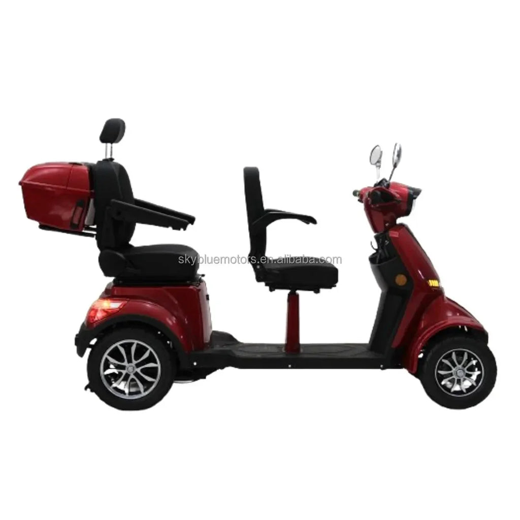 Factory Hot Selling New Design Two Seat Four-Wheeled Electric Mobility Scooter Travel Together with 60V20AH Lithium Battery for