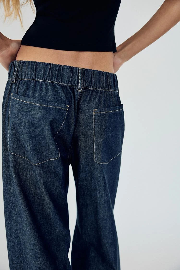 Spring New Women's Comfortable Slimming Straight Jeans High Waist Pants Durable Long Trousers Faionable Ladies Denim