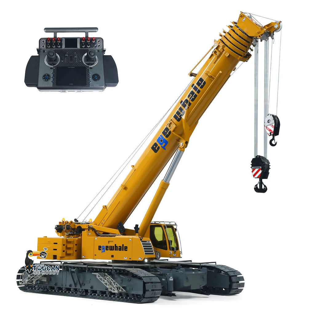 D1220 1:14 Hydraulic Remote Control Telescopic Crawler Crane Heavy Duty RC Cranes Cars Tracked Construction Truck Models
