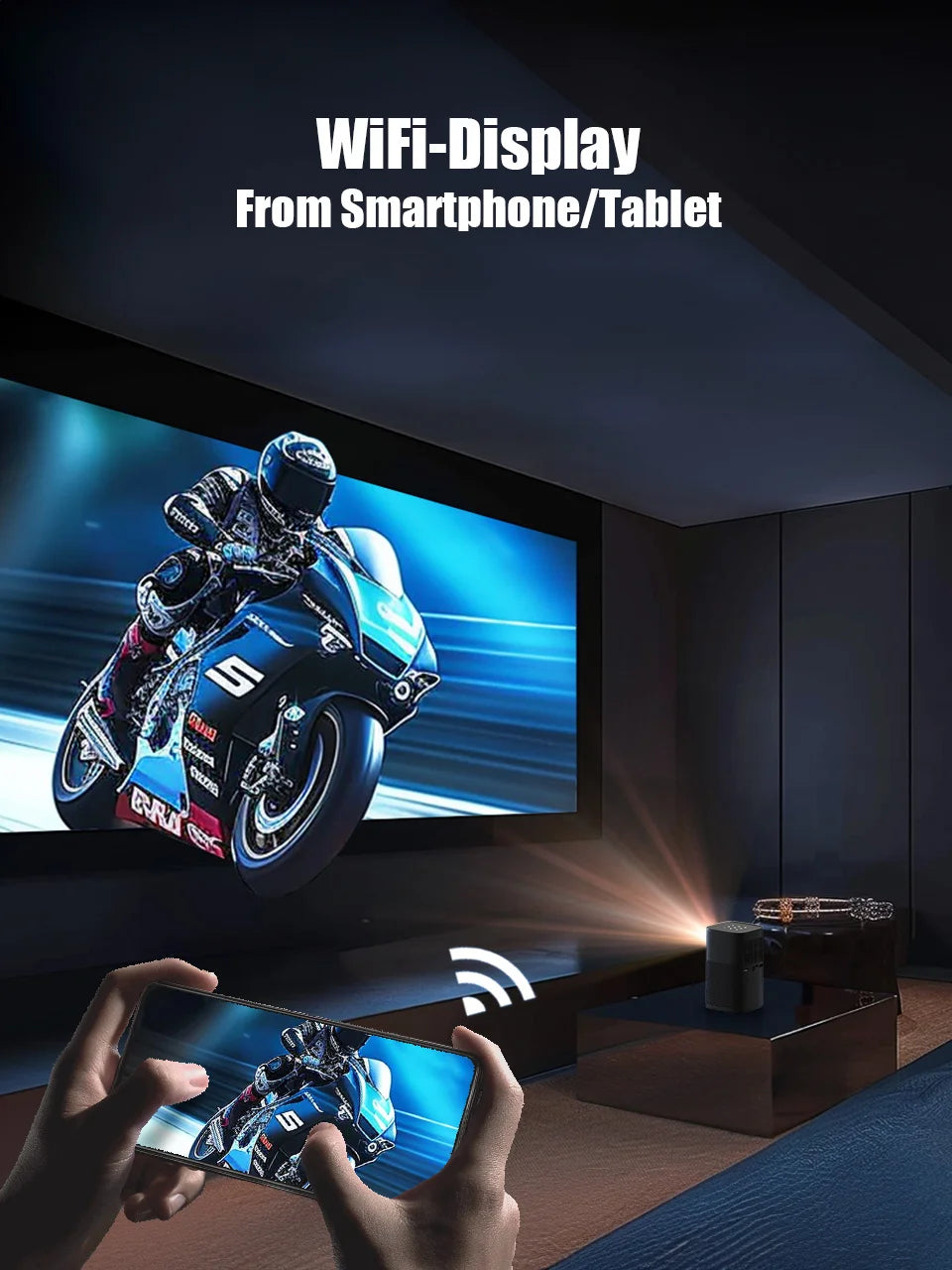 Vevshao V30 3D 4K Mini Projector Cinema Smart Android WiFi Portable 1080P Home Theater Video LED DLP Projector with Battery