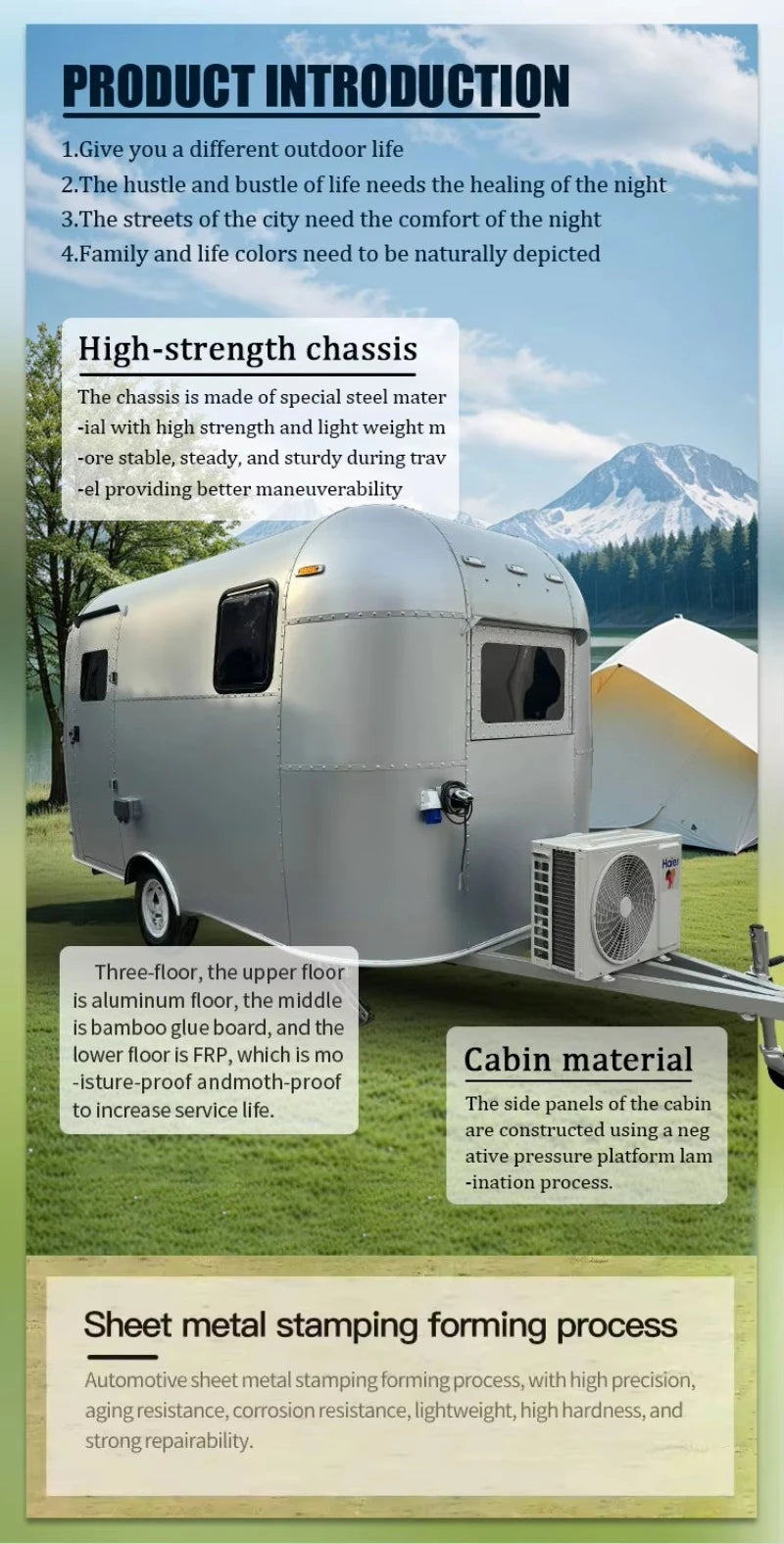 Customized Mobile Home Caravan Factory's NEW Design Expandable Container House Trailer for Travel on Sale