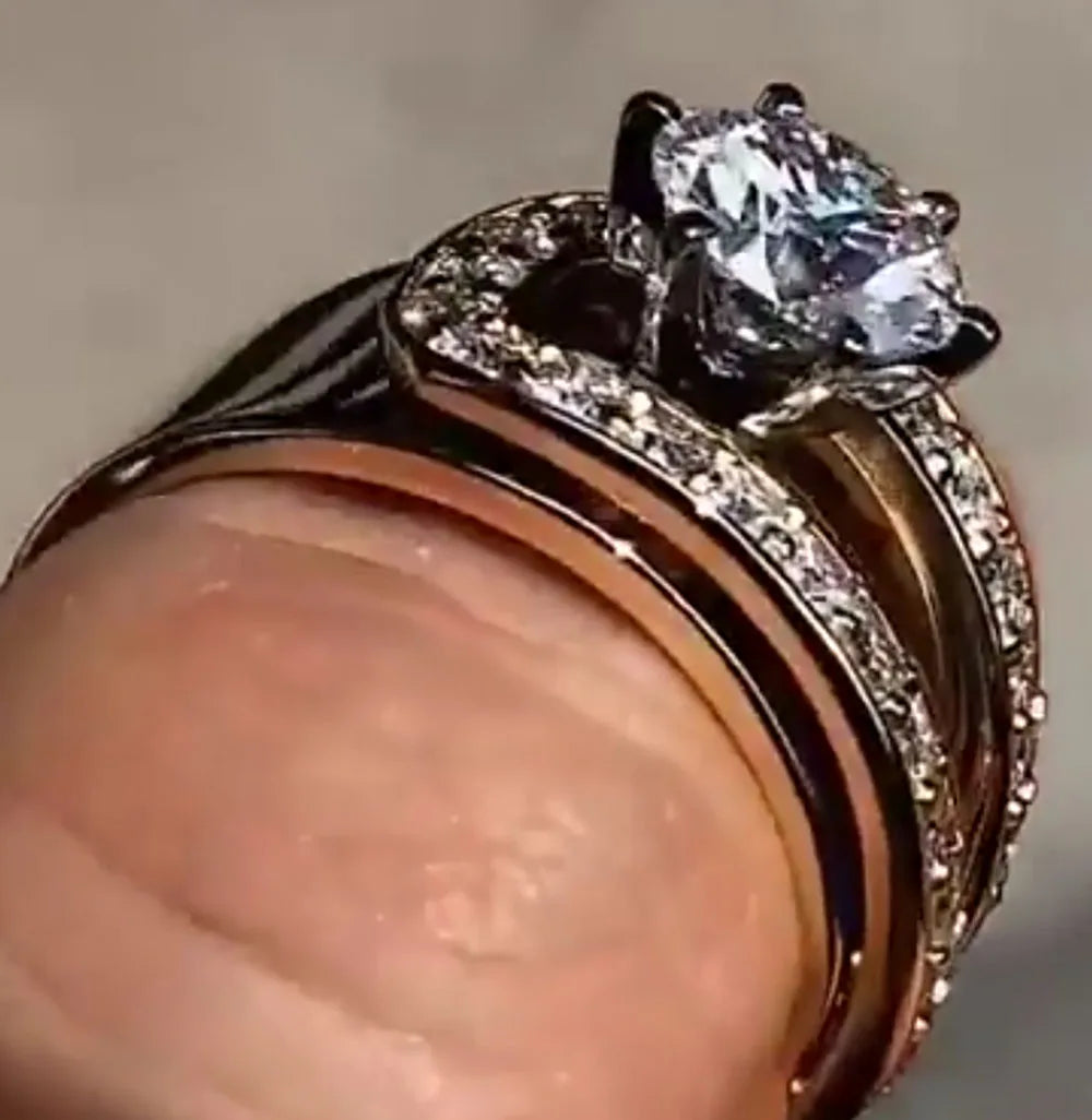 Custom Solid 18K Yellow Gold Women Men Wedding Party Anniversary Engagement Ring 1 2 3 4 5 Carat Round Moissanite Diamond Ring