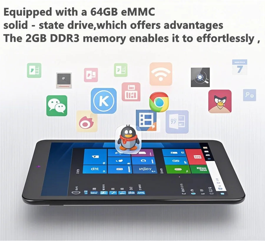 Tablet PC 8 INCH  Windows 10 Tablet PC CPU 2GDDR RAM 32GROM 64 Bit System Z8350 WIFI Quad Core  Office Work Dual Cameras SIM