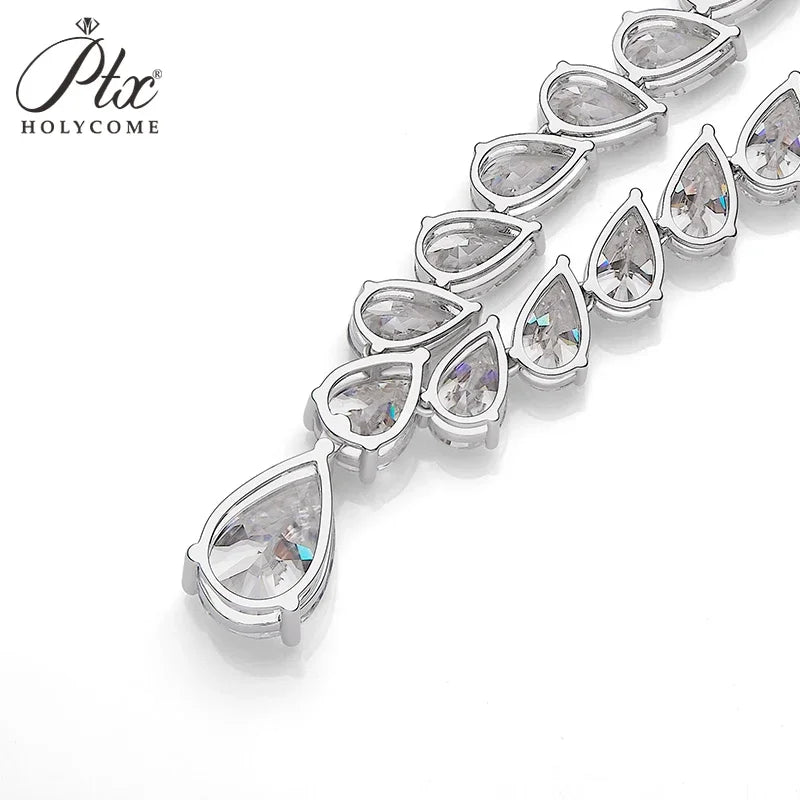 Hip-Hop Tennis Necklace Moissanite Solid 925 Sterling Silver  With GRA D Color for Woman Men Party Anniversary Wedding Jewelry