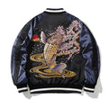 Red Black Cherry Blossoms Sakura Carp Embroidered Original Yokosuka Sukajan Souvenir Jackets