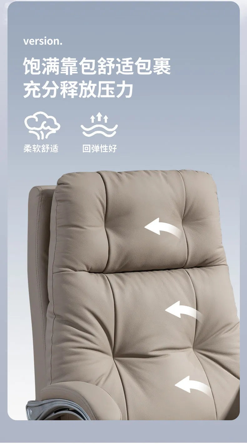 Genuine leather electric gaming chair Ergonomic & Office Chair High-Back Boss Chair with Adjustable Recline & Casters furniture